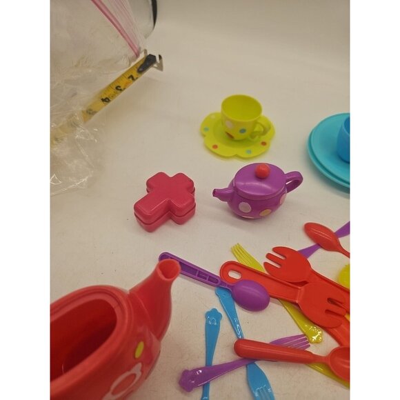 Little Tikes Kitchen Pretend Play Dishes Huge Lot Silverware Cups Teapots - Picture 8 of 9